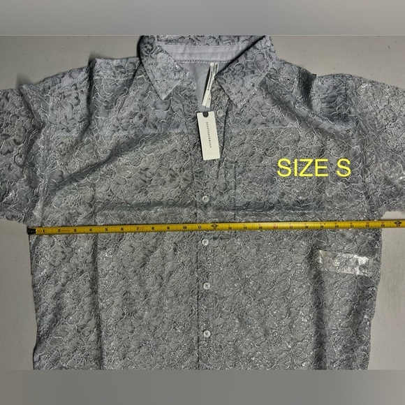 NWT Metallic Lace Buttondown Shirt - Picture 9 of 10